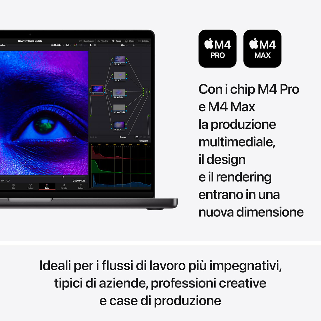 MacBook Pro 16" M4 Max - 48 GB RAM e 1 TB SSD - (CPU 16 Core e GPU 40 Core)